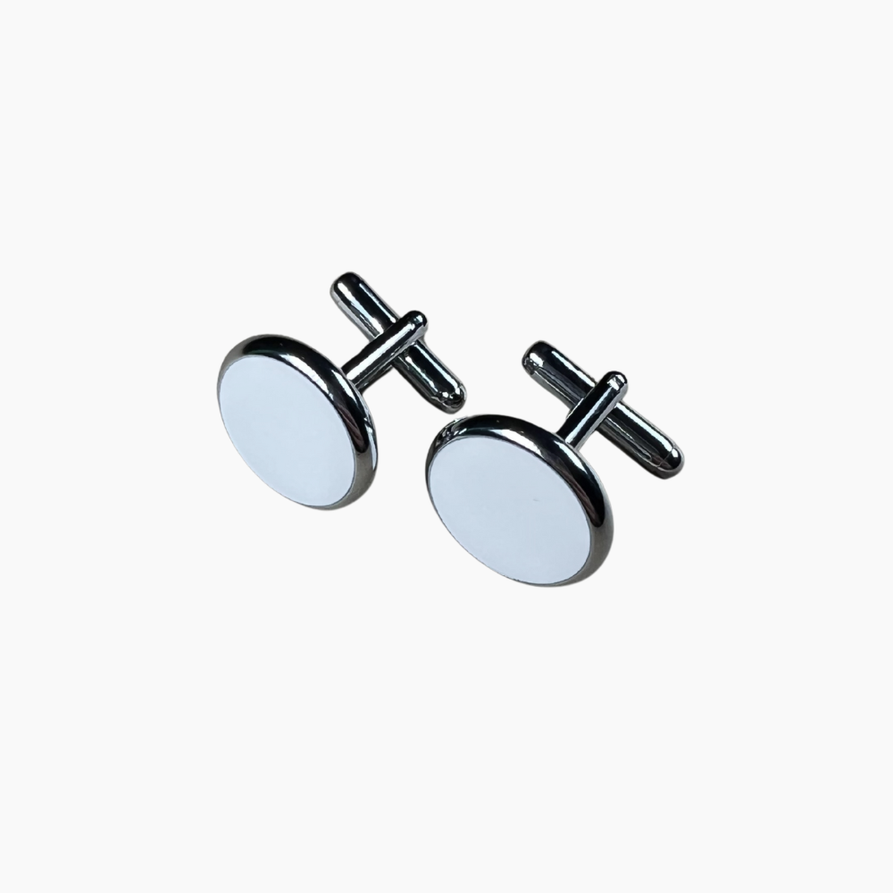 Manschettknappar - Silver & vit